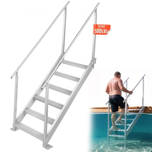 VEVOR Aluminum Dock Ladder Boat Dock Ladder 43-51in/109.2-129.5 cm