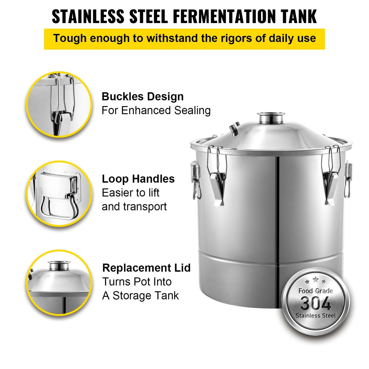VEVOR Wine Boiler Stainless Steel Water Alcohol Distiller 13.2 Gallon