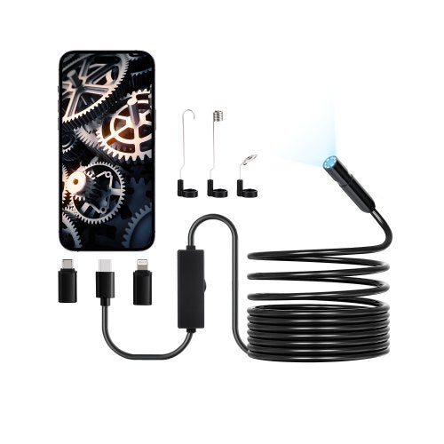 Endoscope Camera with Light, 1920P HD Borescope for Android & IOS, 8