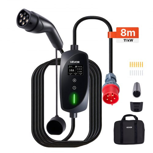 Mobile Wallbox, 11 kW 16A, Type 2 Portable EV Charger, 3 Phase