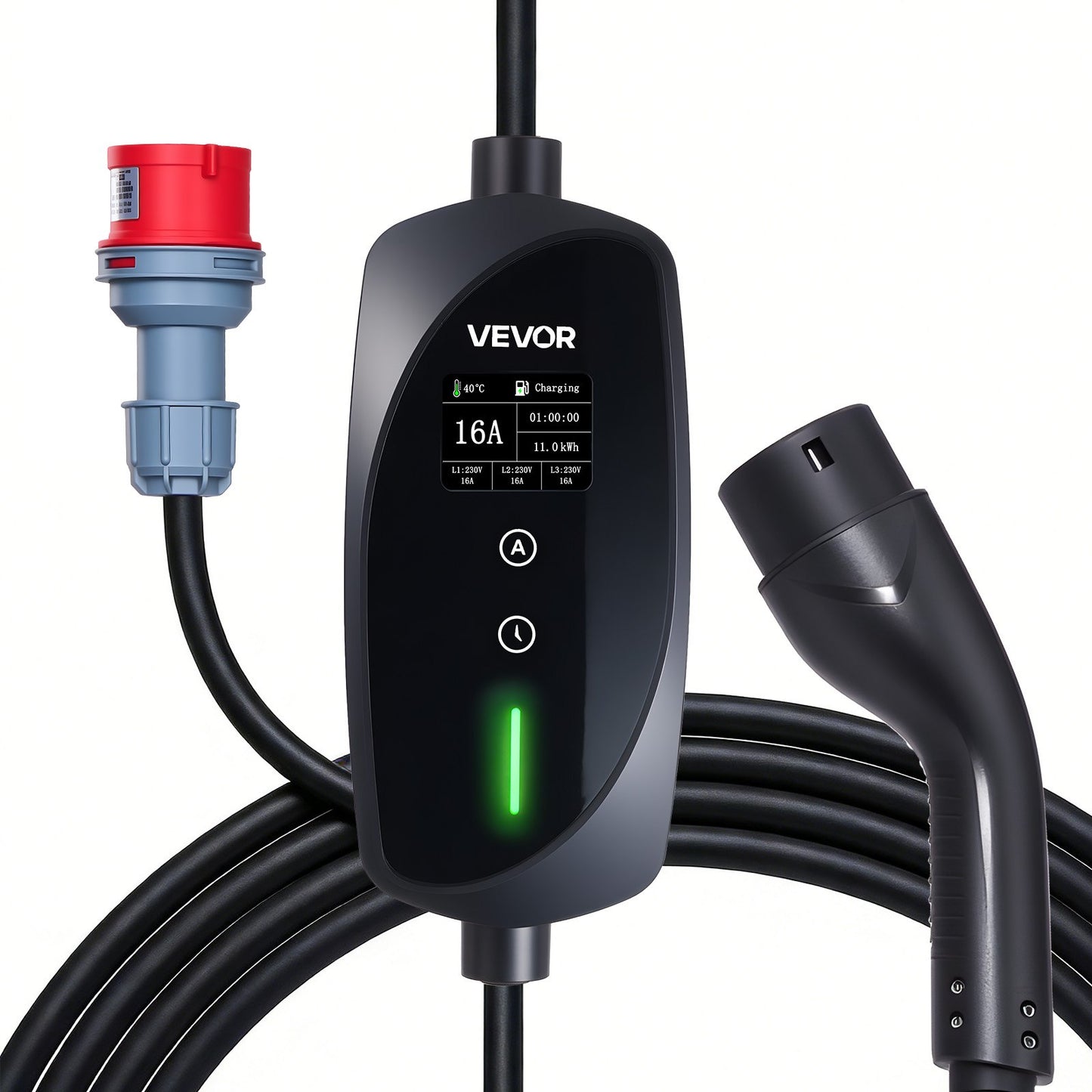 Mobile Wallbox, 11 kW 16A, Type 2 Portable EV Charger, 3 Phase