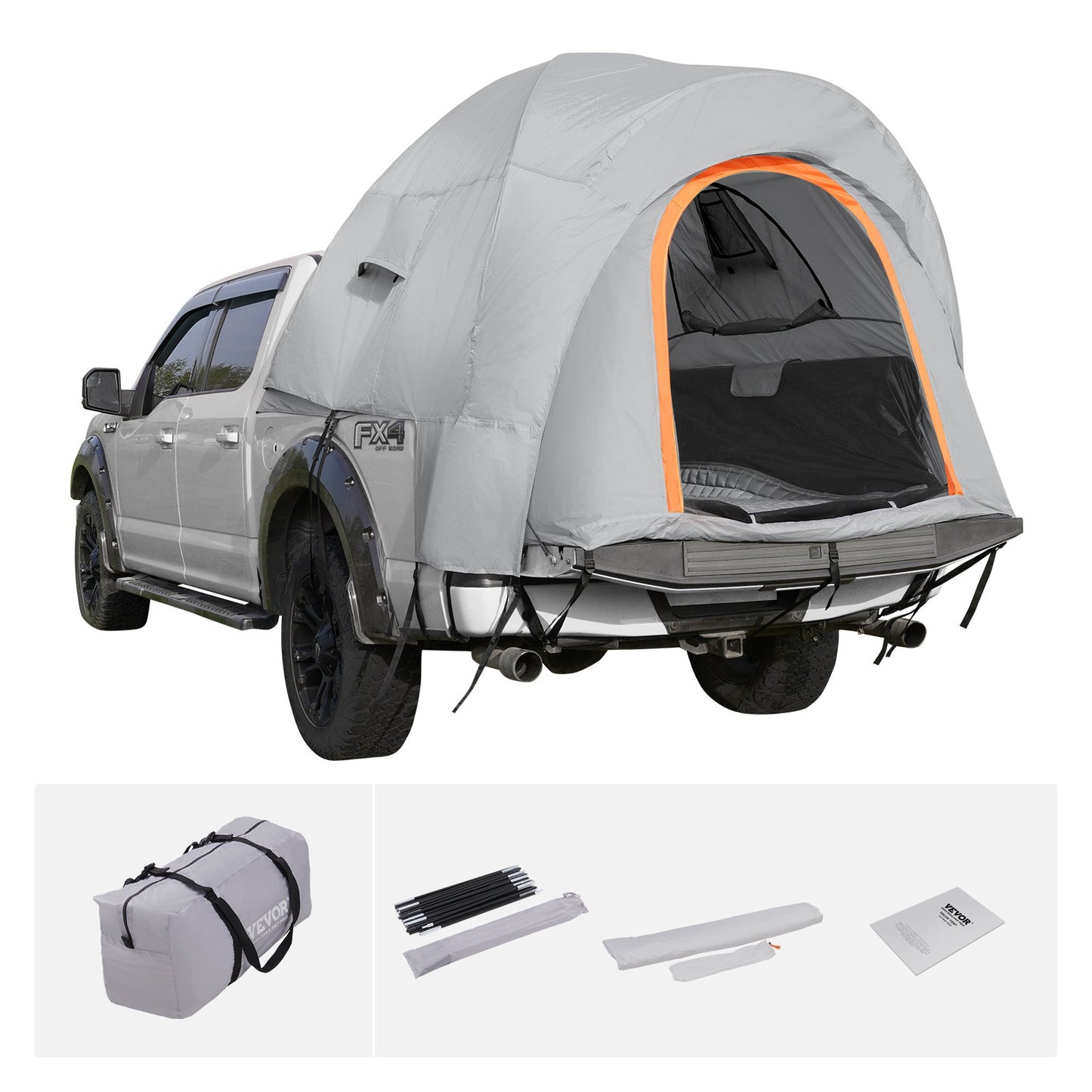 Truck Bed Tent, 5.5'-6' Pickup Truck Tent with Rain Layer and Carry