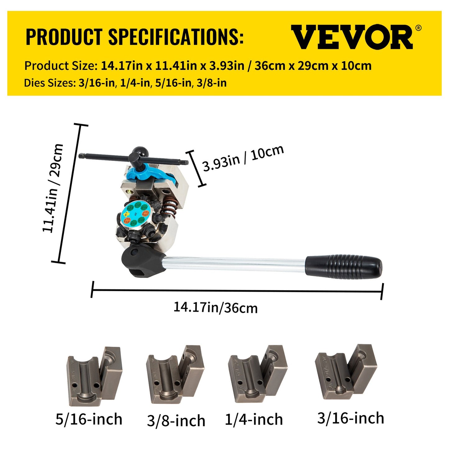 Brake Line Flaring Tool, 45 Degree Single, Double, and Bubble Flares