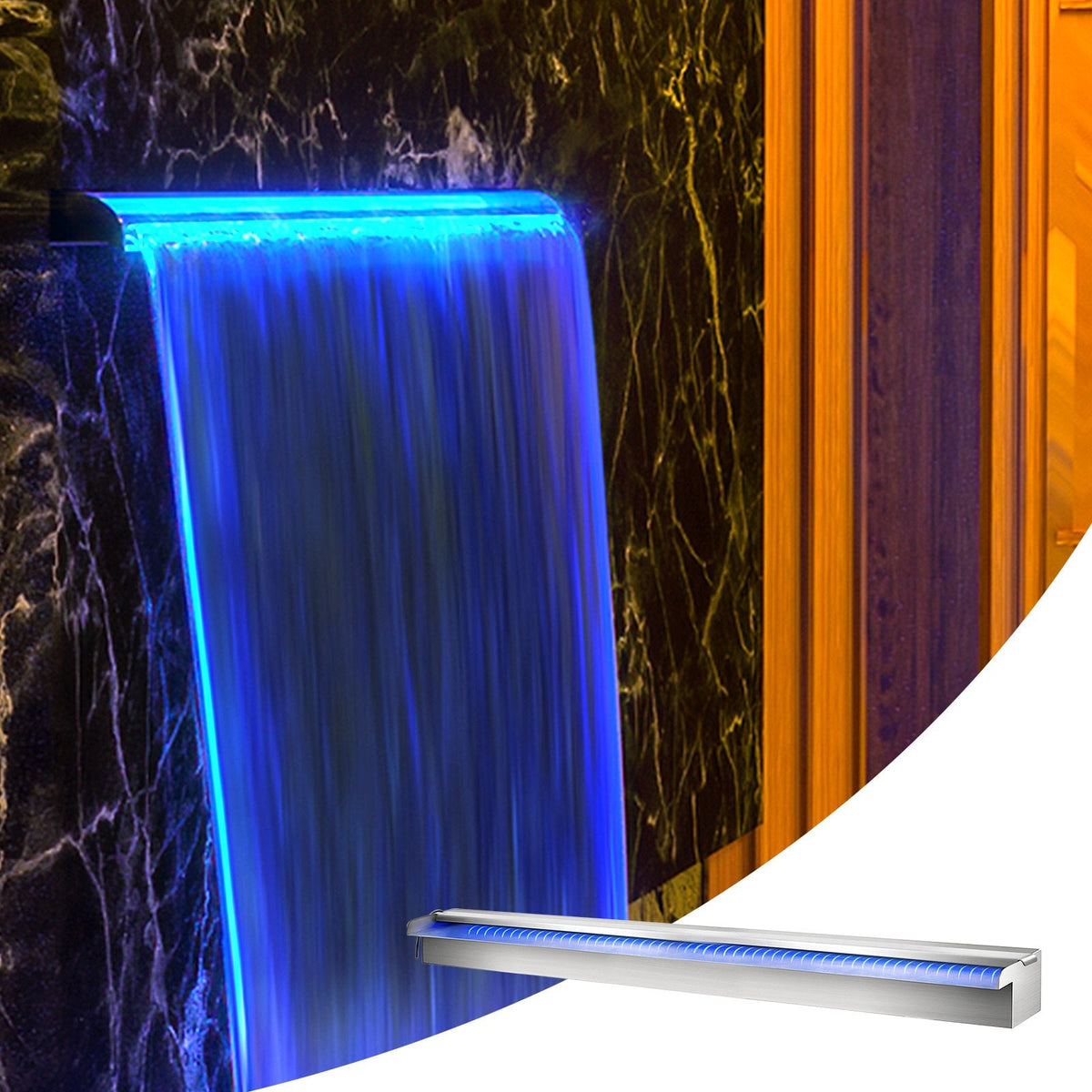 VEVOR Swimming Pool Waterfall Spillway 151x11.5x8 cm Stainless Steel