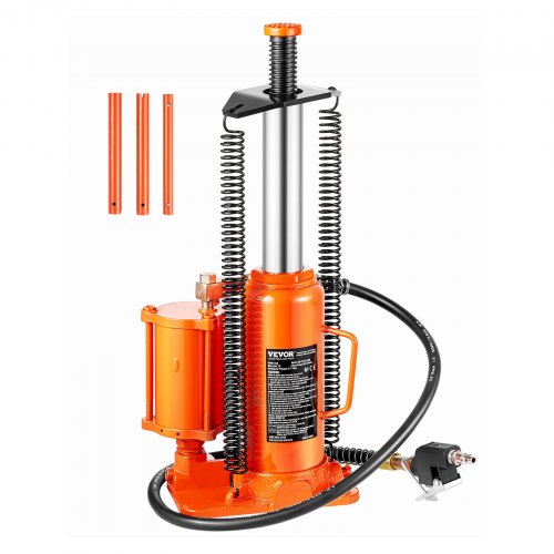 Air Hydraulic Bottle Jack, 12 Ton Max Load Capacity, 265-505 mm