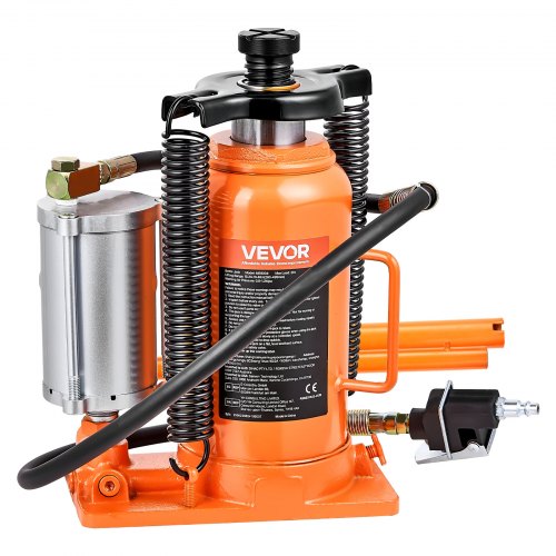 Air Hydraulic Bottle Jack, 20 Ton (44092 lbs) Capacity, 260-495 mm