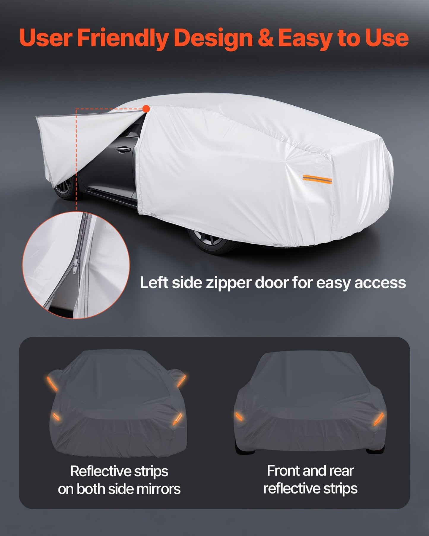 Car Cover, Car Cover Waterproof for Full Size European Sedan Cars
