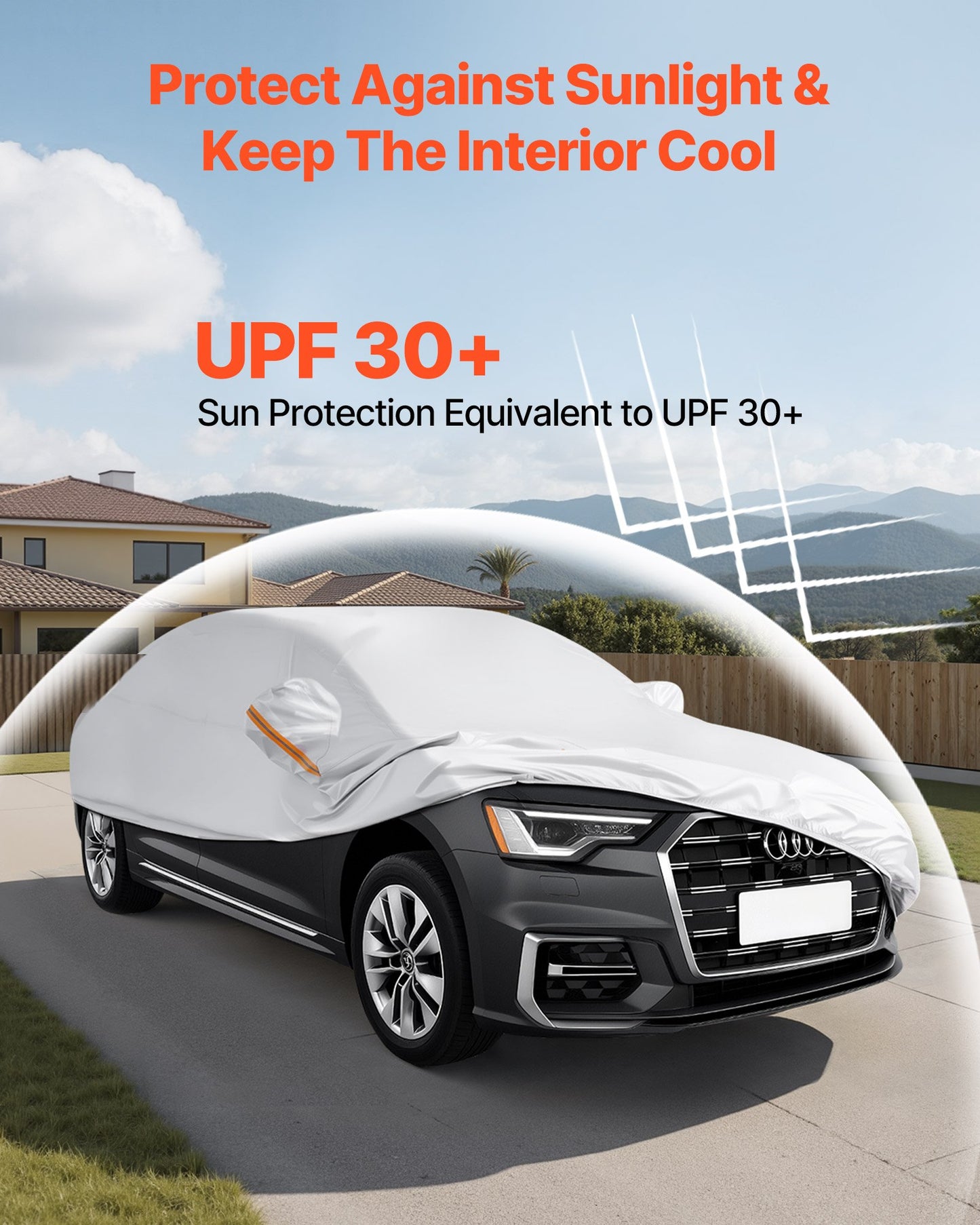 Car Cover, Car Cover Waterproof for Full Size European Sedan Cars