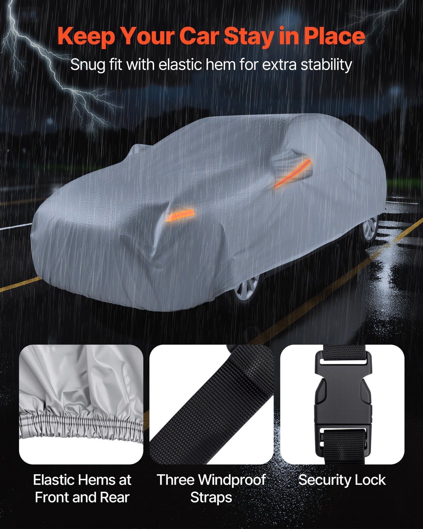 Car Cover, Car Cover Waterproof for Full Size European Sedan Cars