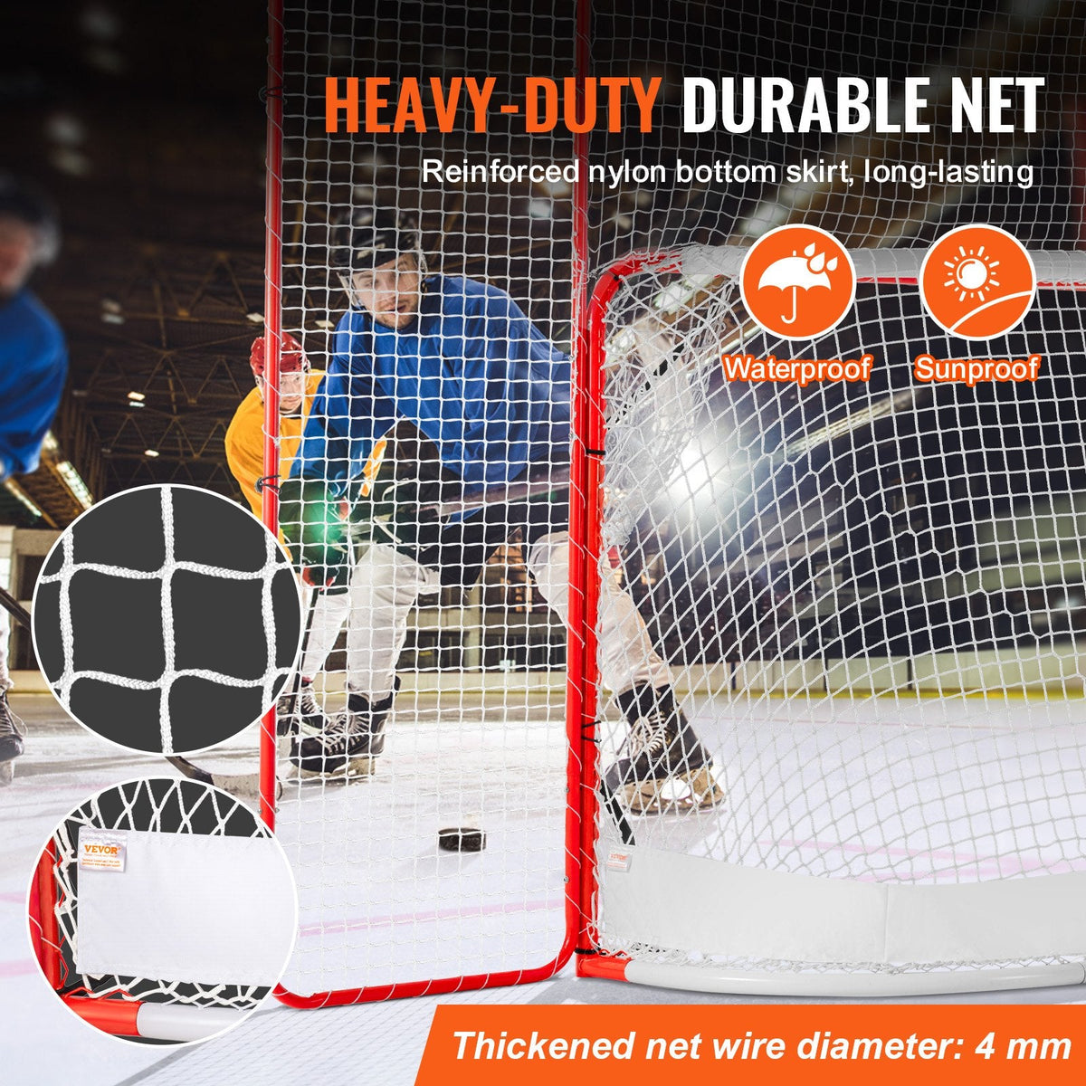 VEVOR Hockey Goal with Backstop and Targets Street Outdoor Steel
