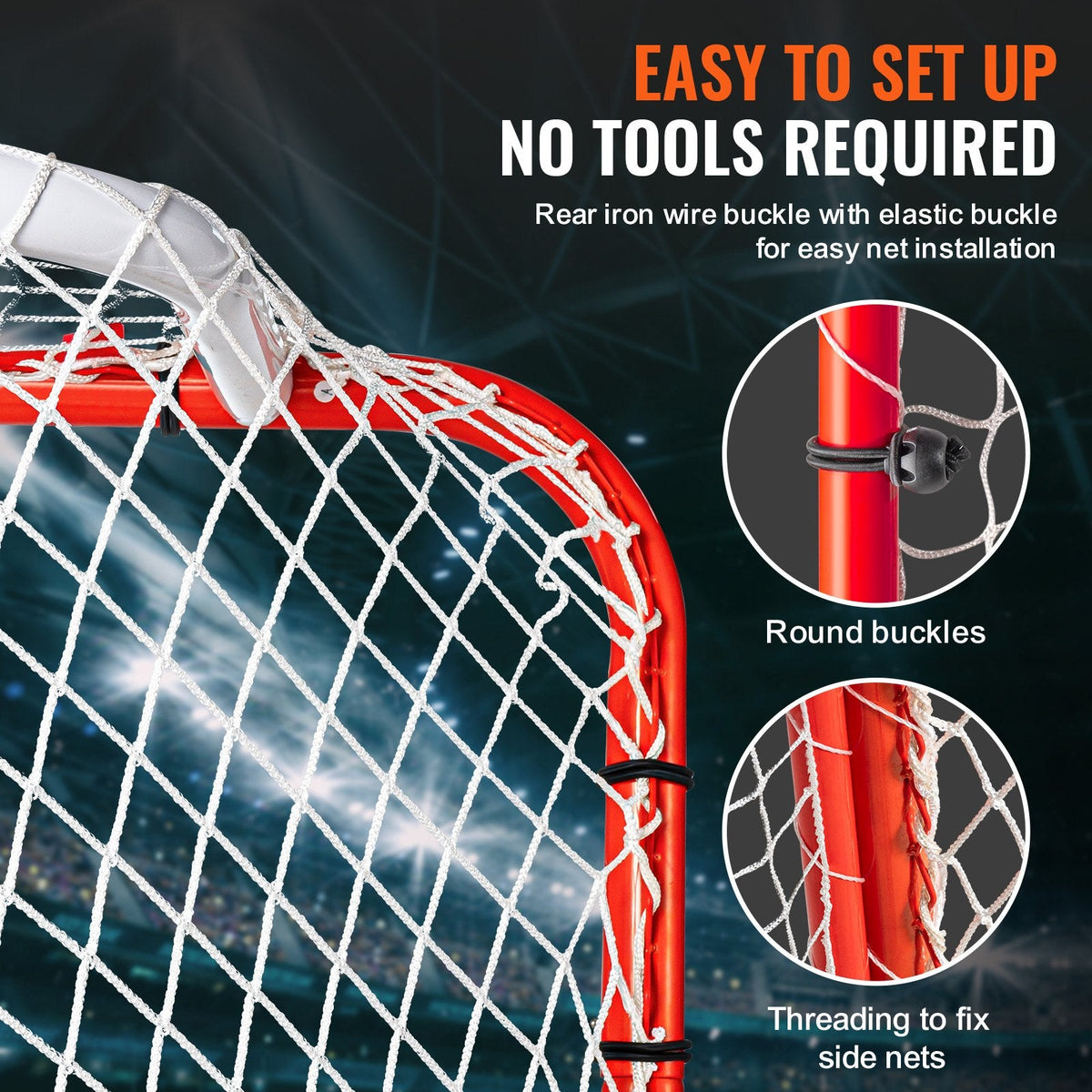 VEVOR Hockey Goal with Backstop and Targets Street Outdoor Steel