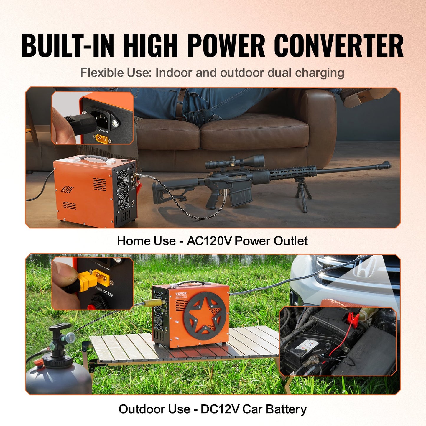 PCP Air Compressor, 4500PSI/30Mpa Portable PCP Airgun Compressor with