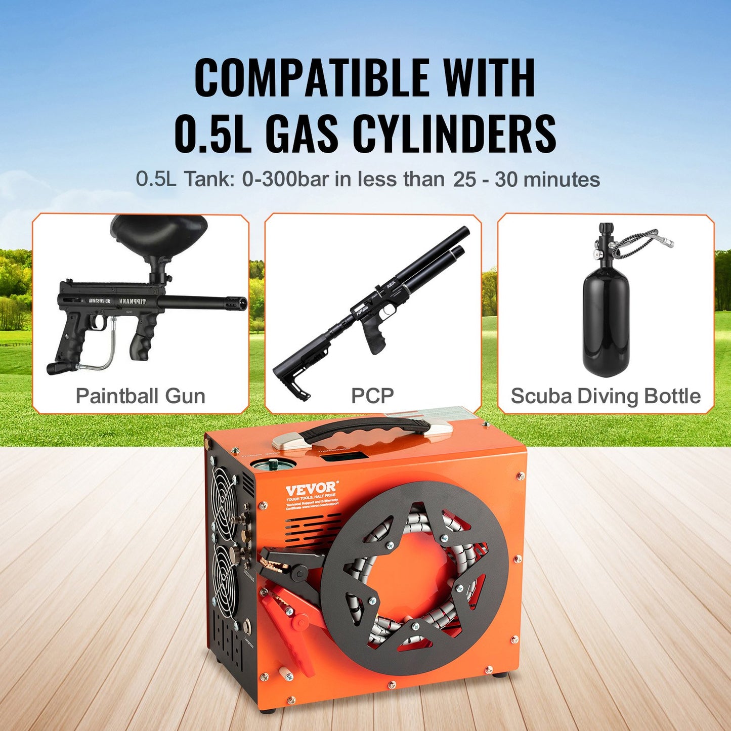 PCP Air Compressor, 4500PSI/30Mpa Portable PCP Airgun Compressor with
