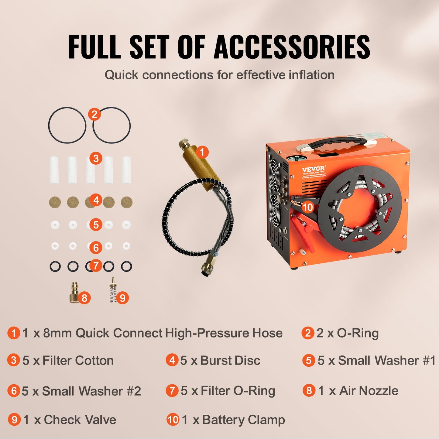 PCP Air Compressor, 4500PSI/30Mpa Portable PCP Airgun Compressor with