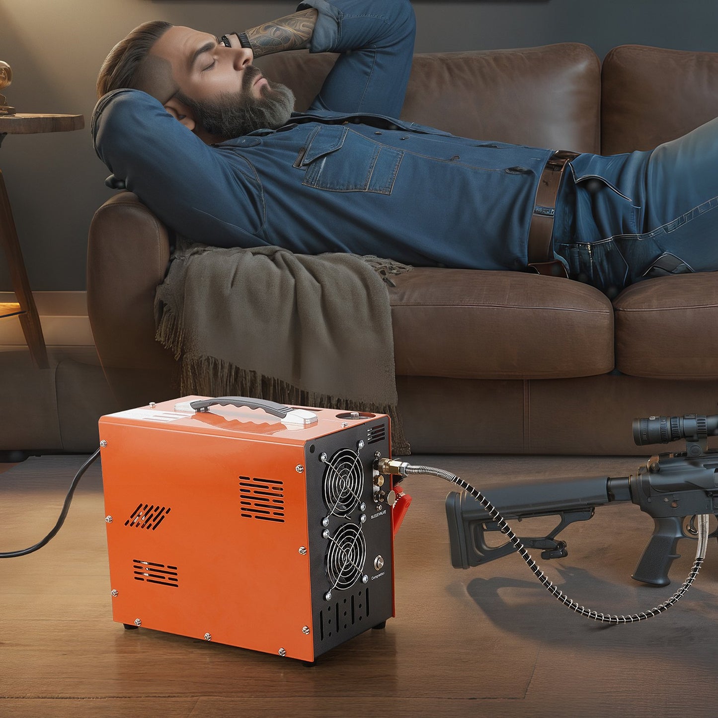 PCP Air Compressor, 4500PSI/30Mpa Portable PCP Airgun Compressor with