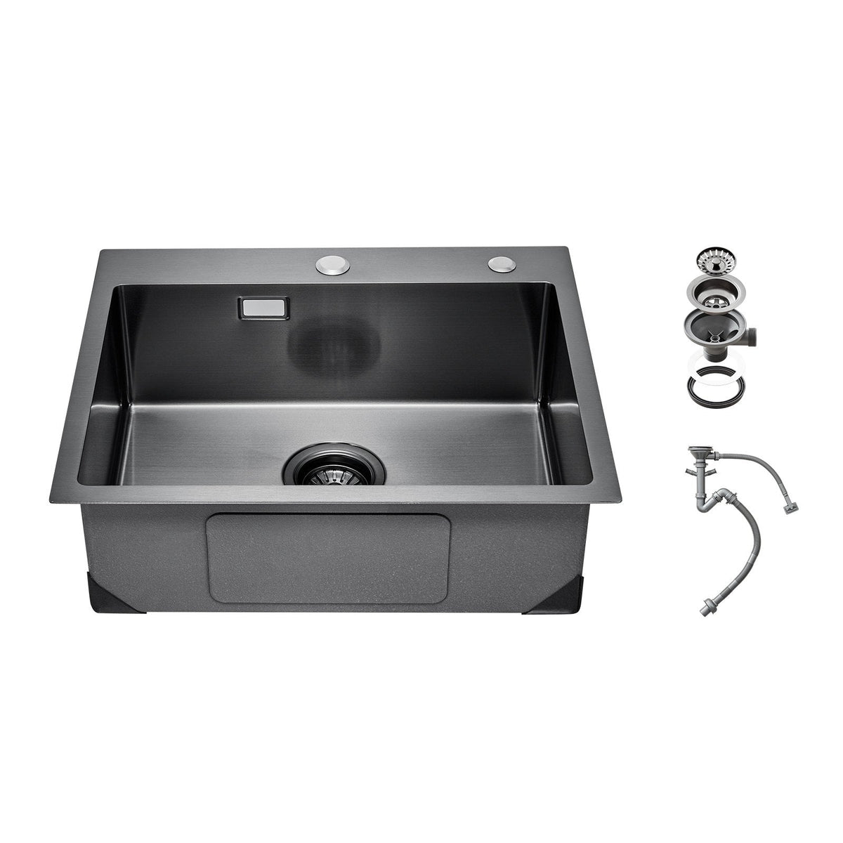 VEVOR 68cm Kitchen Sink Workstation, 304 Stainless Steel Top Mount