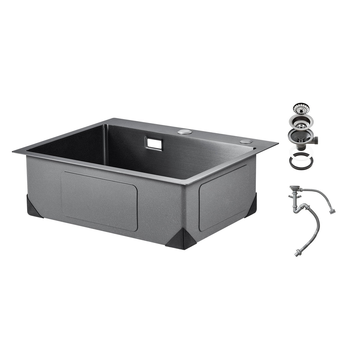 VEVOR 68cm Kitchen Sink Workstation, 304 Stainless Steel Top Mount