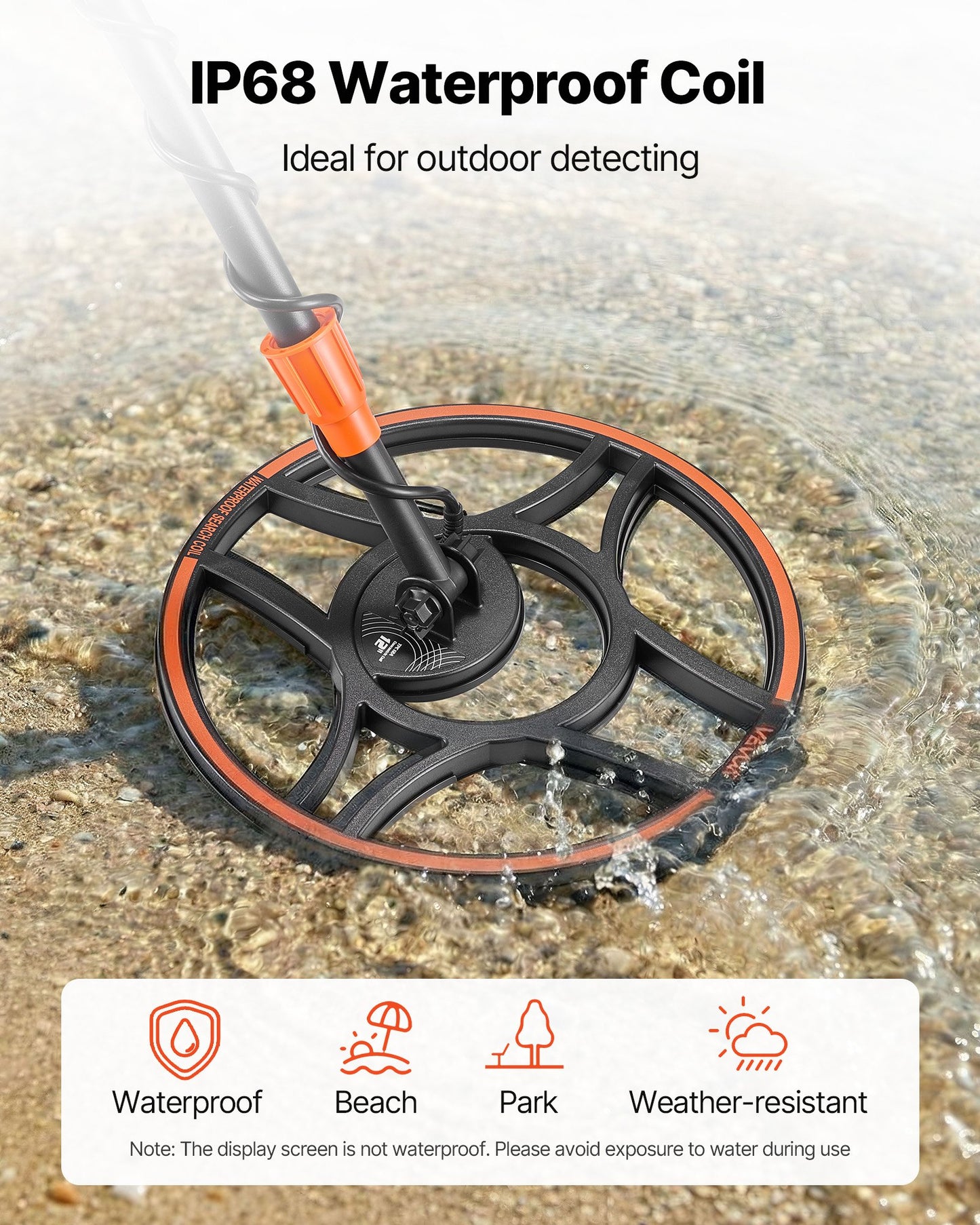 Waterproof Metal Detector, 304.8 mm, Professional High Accuracy Gold