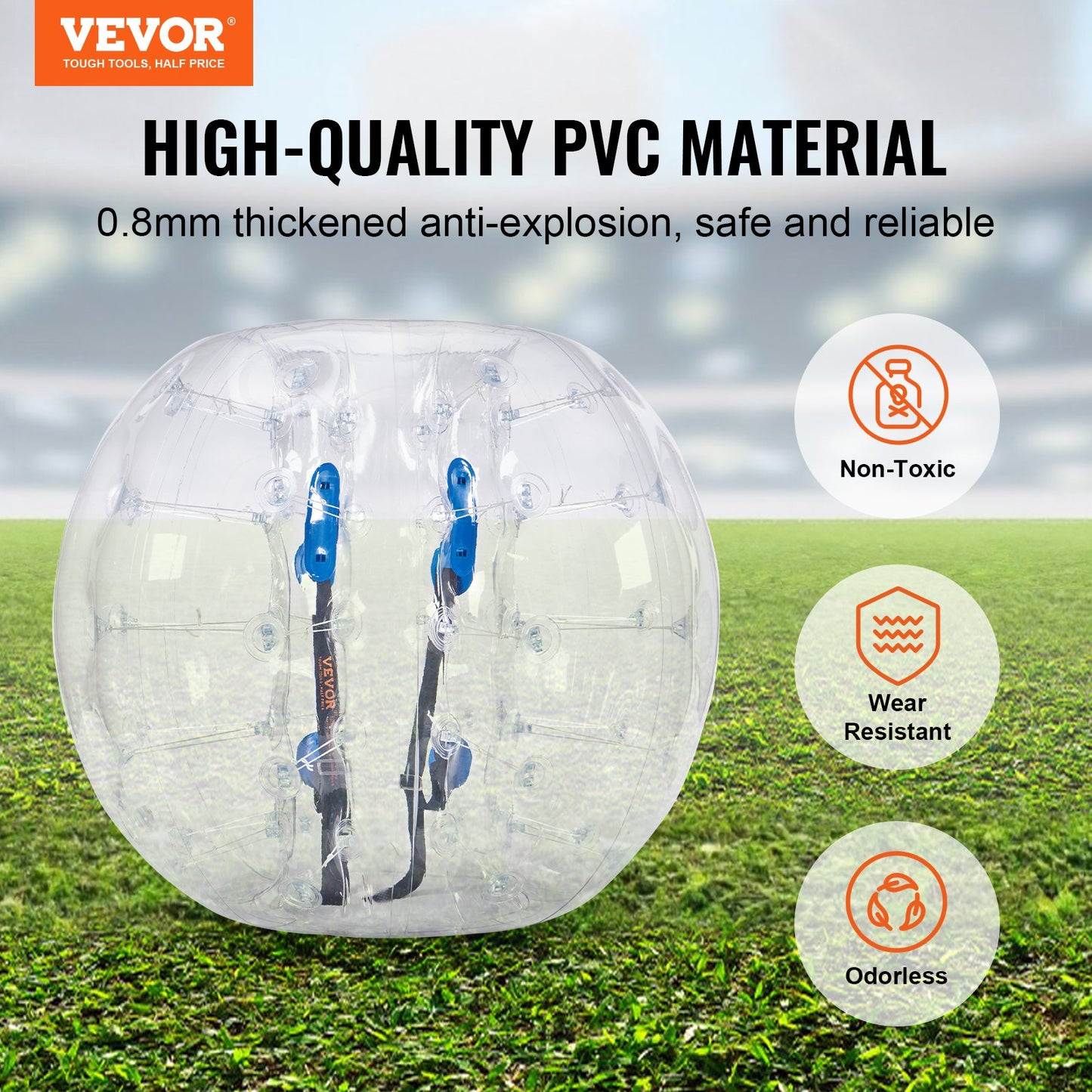 Inflatable Bumper Ball 1-Pack, 4FT/1.2M Body Sumo Zorb Balls for Teen