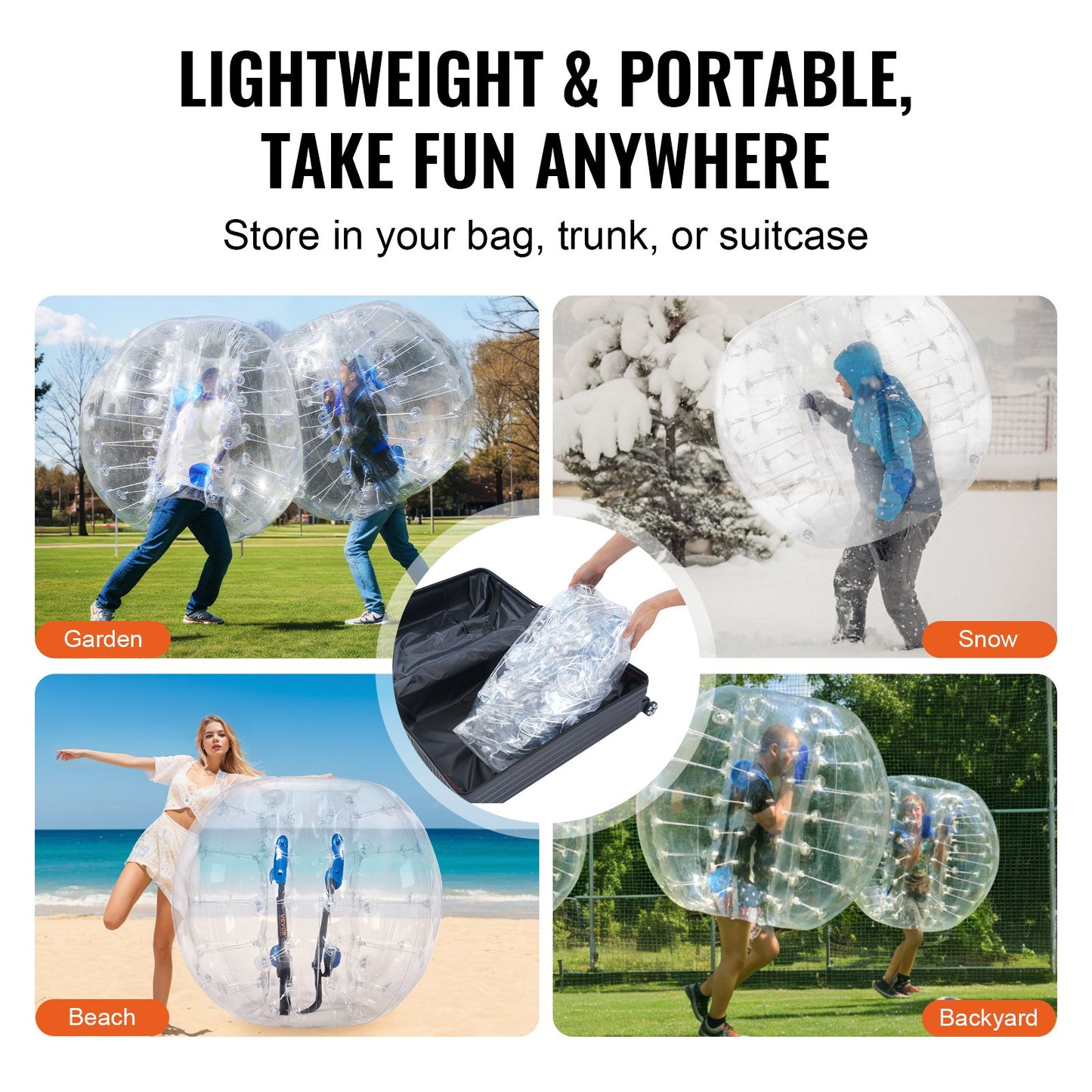 Inflatable Bumper Ball 1-Pack, 4FT/1.2M Body Sumo Zorb Balls for Teen
