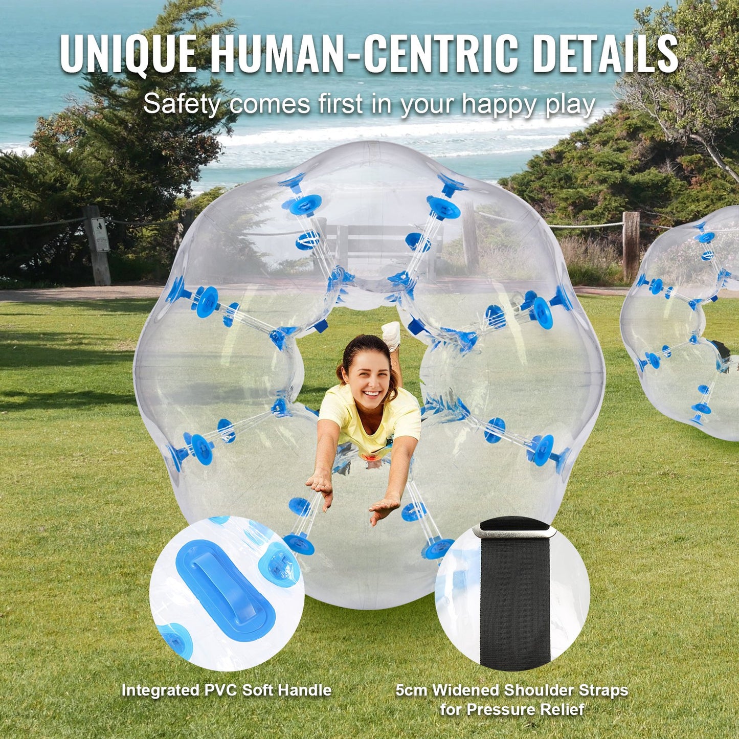 Inflatable Bumper Ball 1-Pack, 4FT/1.2M Body Sumo Zorb Balls for Teen