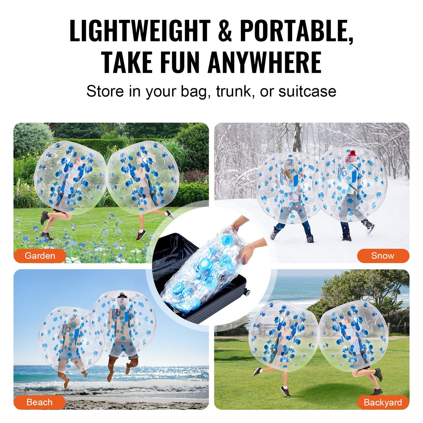 Inflatable Bumper Ball 1-Pack, 4FT/1.2M Body Sumo Zorb Balls for Teen