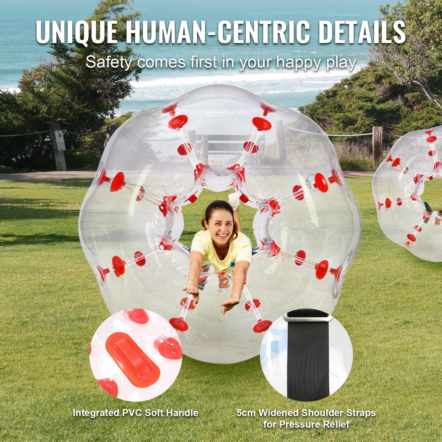 Inflatable Bumper Ball 1-Pack, 4FT/1.2M Body Sumo Zorb Balls for Teen