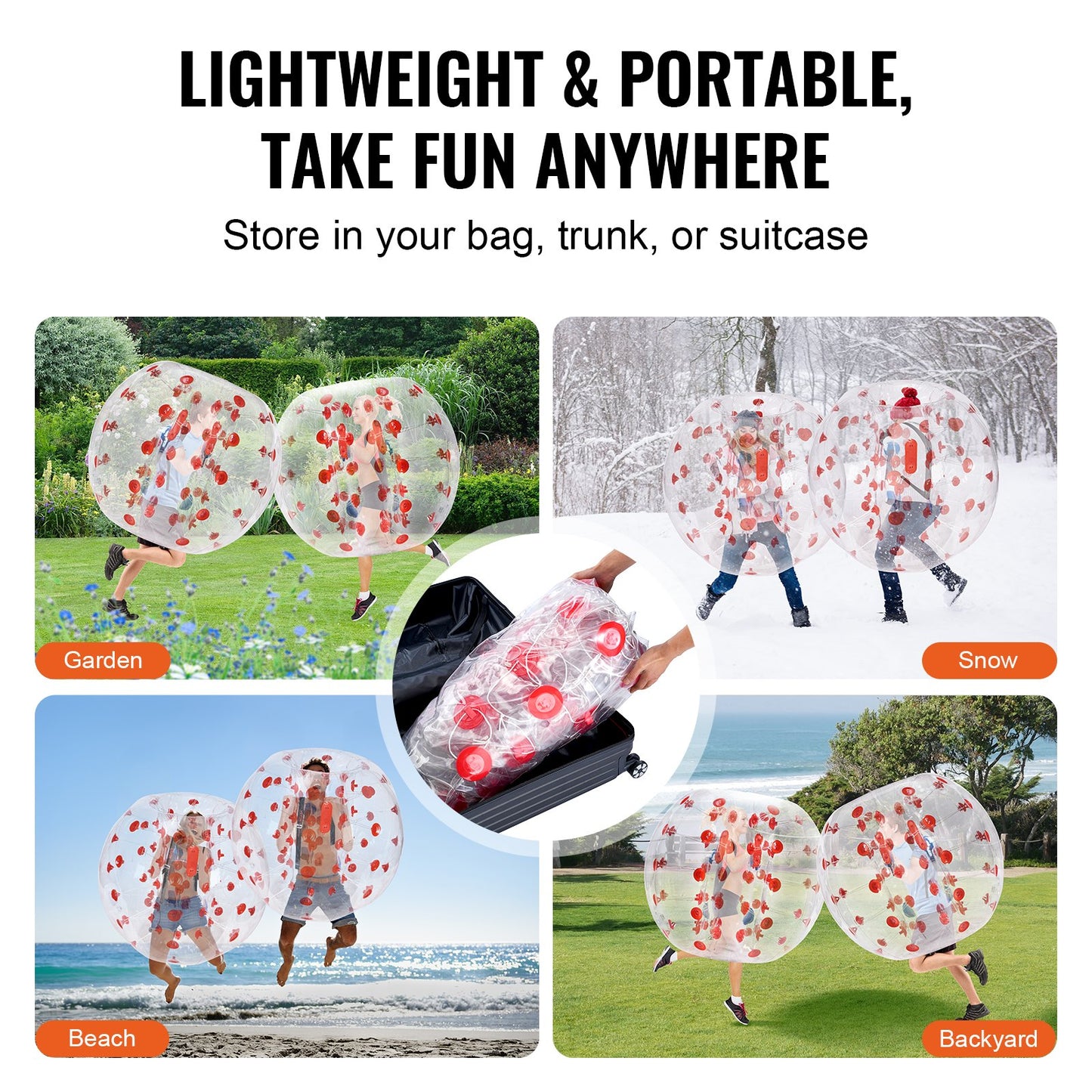 Inflatable Bumper Ball 1-Pack, 4FT/1.2M Body Sumo Zorb Balls for Teen