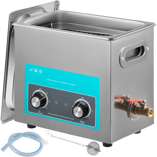 6L Ultrasonic Cleaner, 304 Stainless Steel Professional Knob Control,