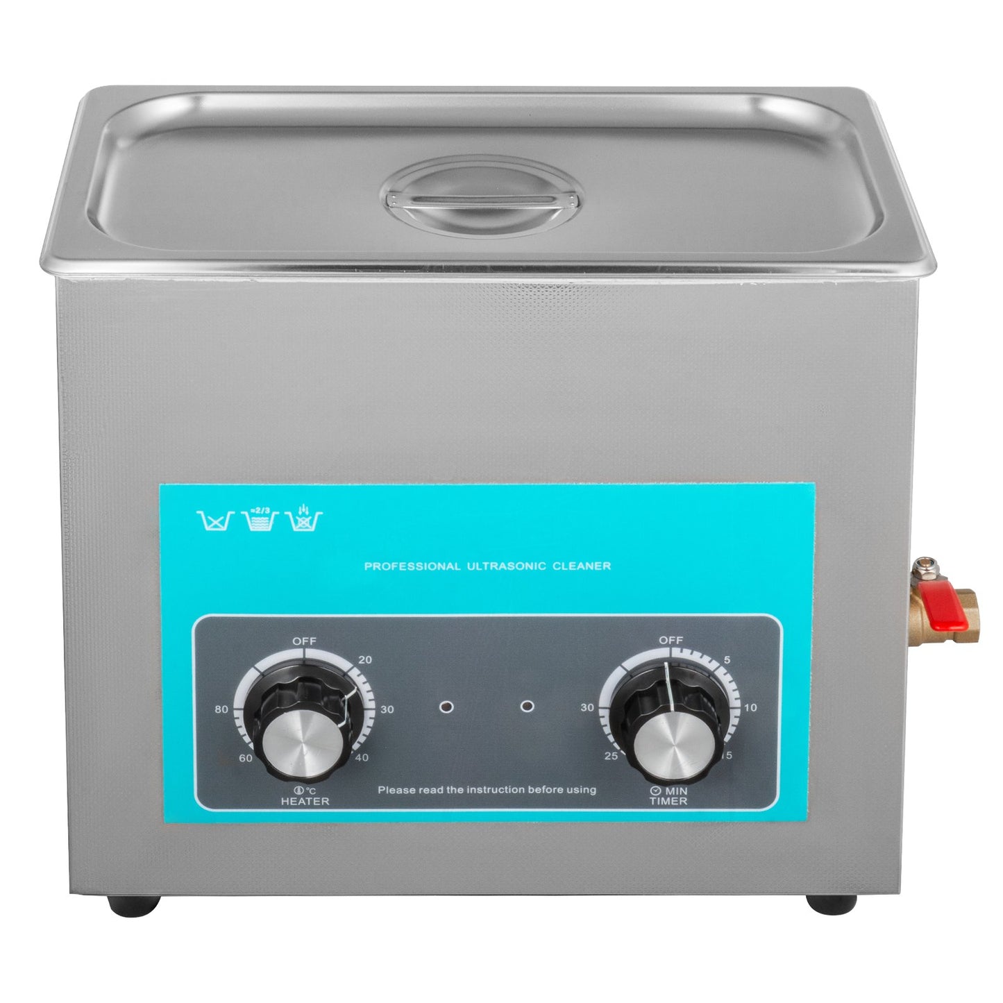 6L Ultrasonic Cleaner, 304 Stainless Steel Professional Knob Control,