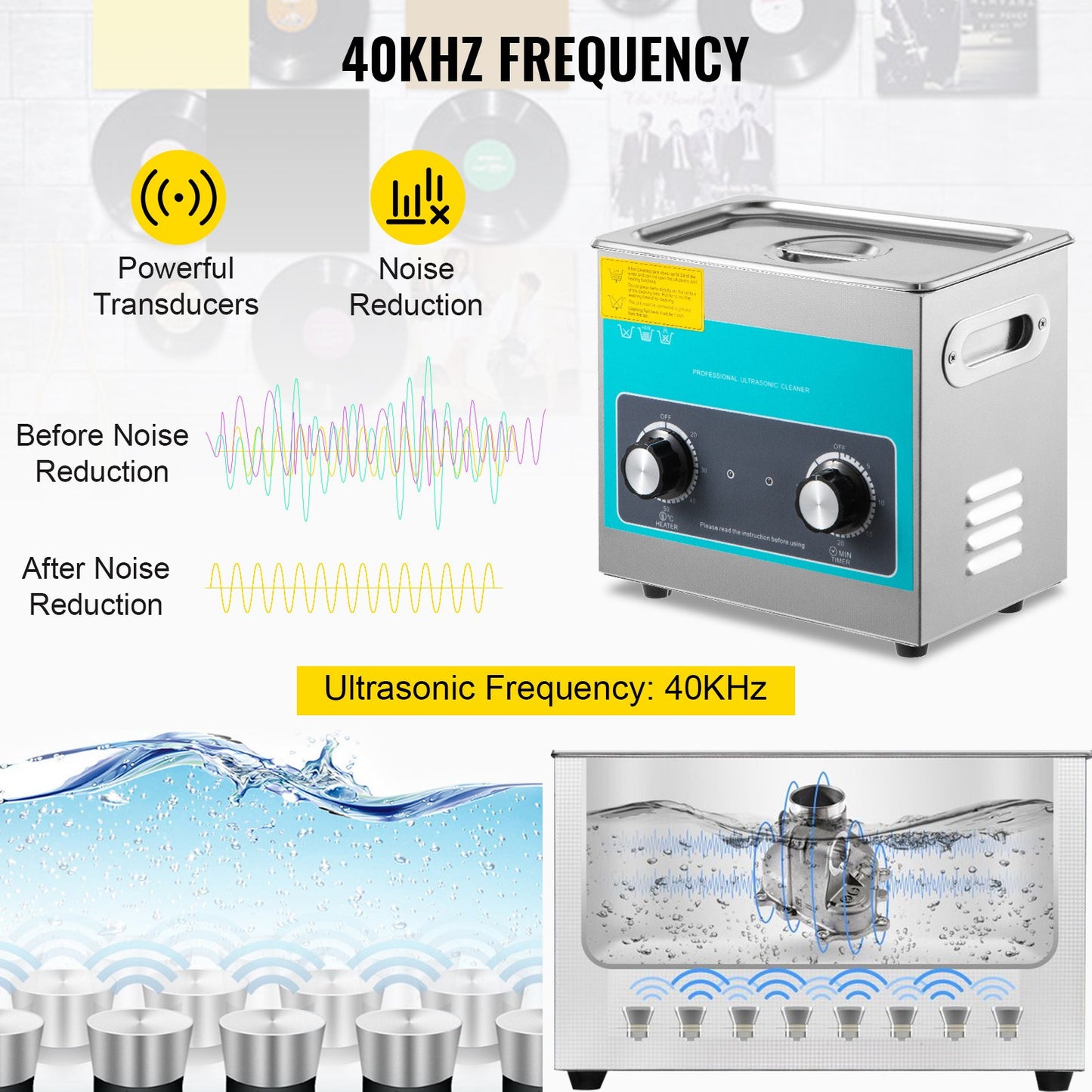 Knob Ultrasonic Cleaner 3L 40kHz Ultrasonic Cleaning Machine Knob
