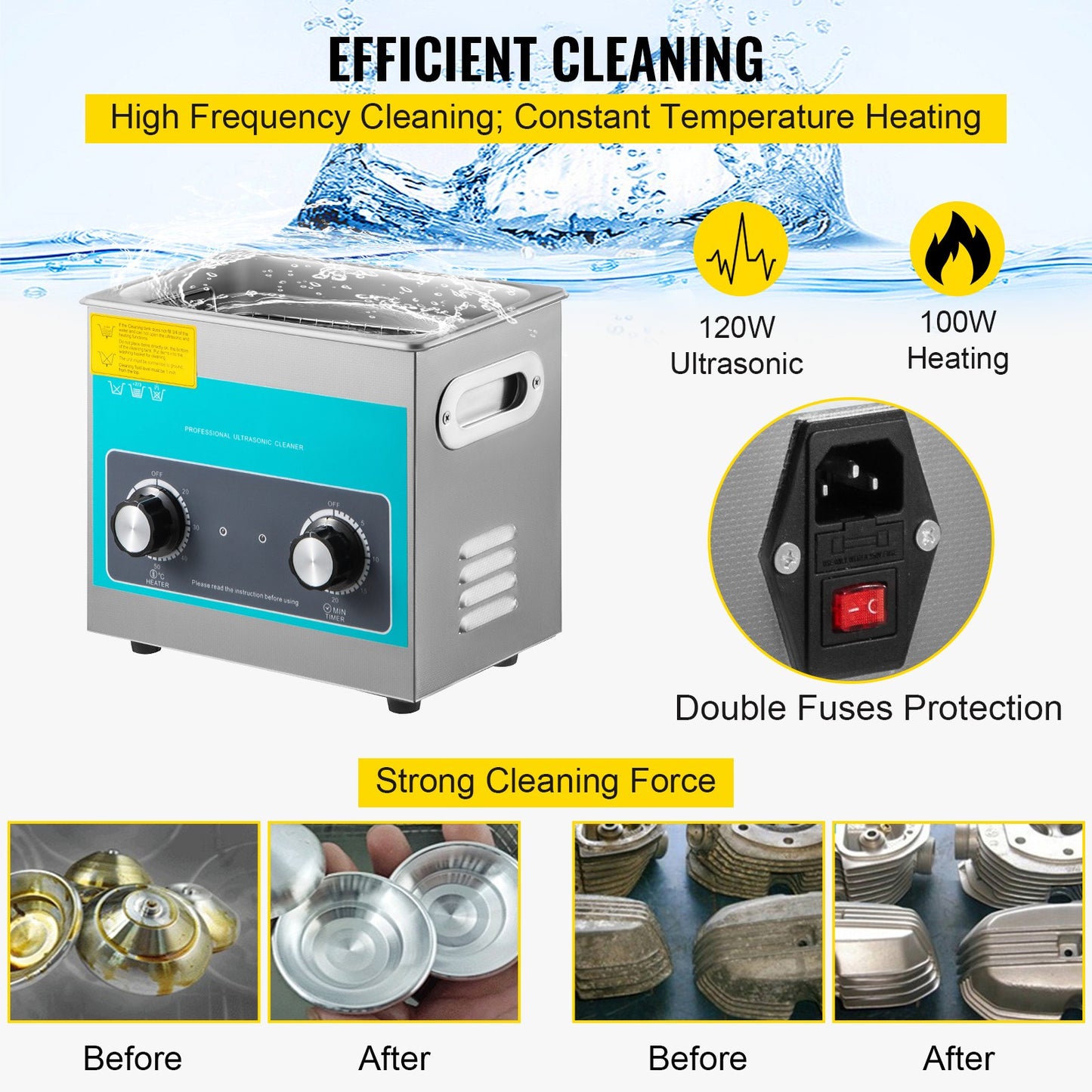 Knob Ultrasonic Cleaner 3L 40kHz Ultrasonic Cleaning Machine Knob
