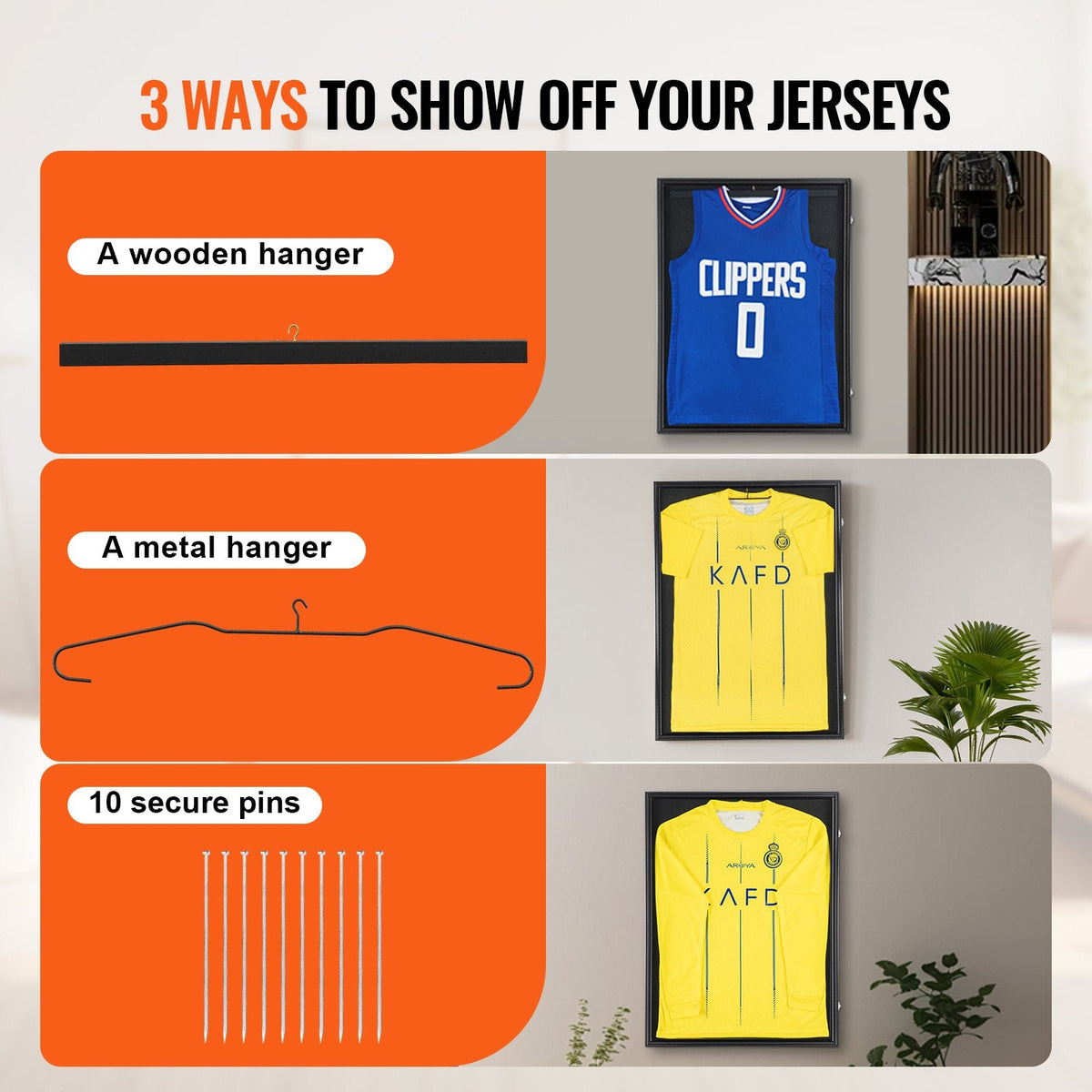 VEVOR Jersey Display Frame Case, 24 x 32 x 1.5 in/61 x 81.3 x 3.8 cm,
