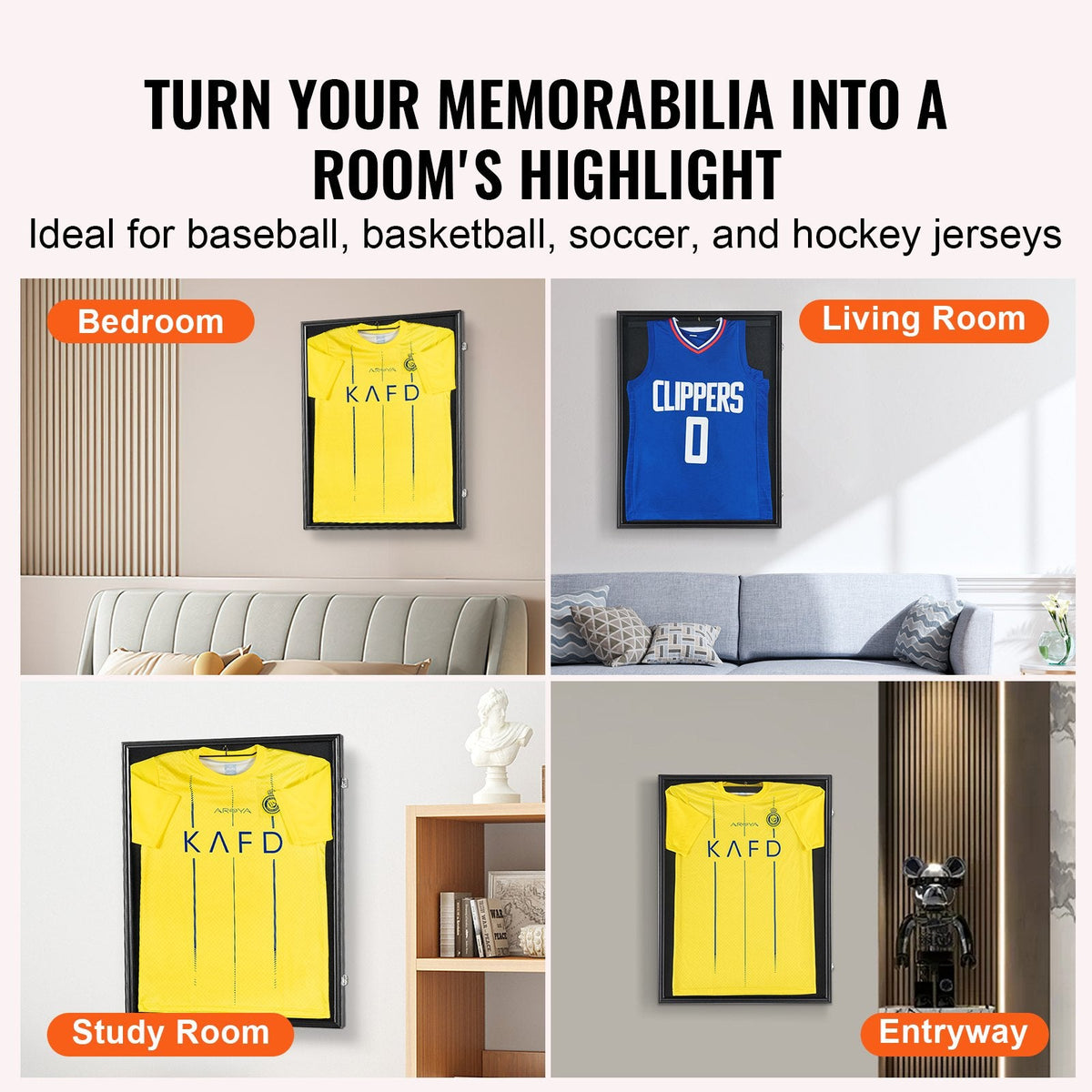 VEVOR Jersey Display Frame Case, 24 x 32 x 1.5 in/61 x 81.3 x 3.8 cm,