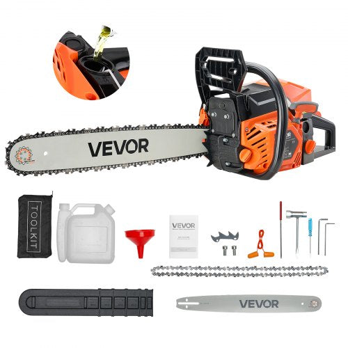 62 cc Gas Chainsaw, 20 inch Gas Powered Chainsaw, 3.6 HP Power Chain