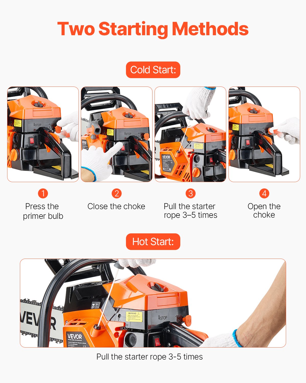 62 cc Gas Chainsaw, 20 inch Gas Powered Chainsaw, 3.6 HP Power Chain