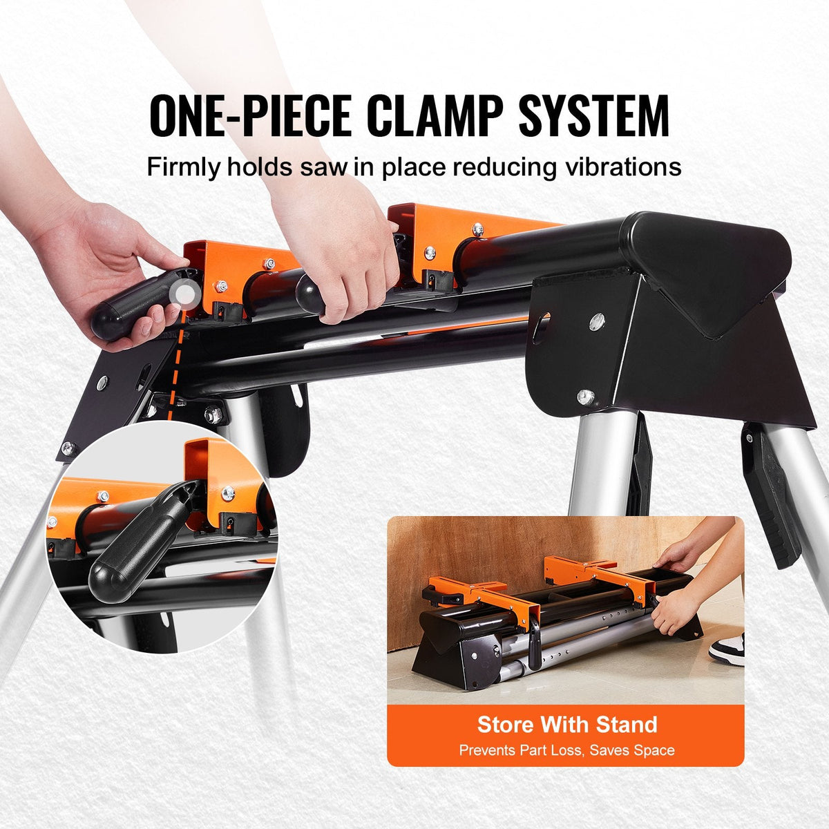 VEVOR Miter Saw Stand, 330lbs Load Capacity Steel Collapsible Stand