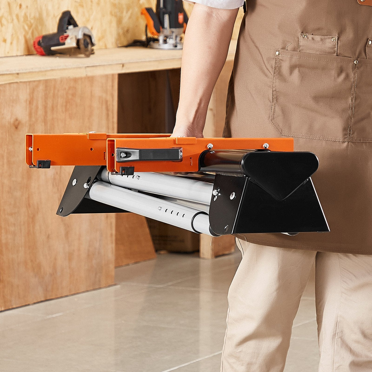 VEVOR Miter Saw Stand, 330lbs Load Capacity Steel Collapsible Stand
