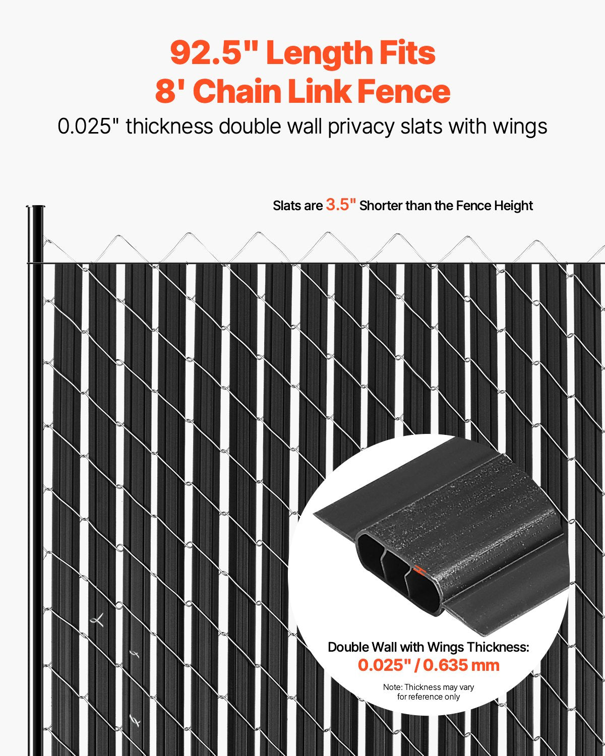 Bottom Locking Privacy Slats, Double-Wall Vertical Bottom-Locking