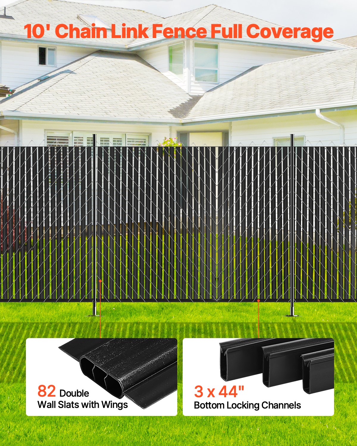 Bottom Locking Privacy Slats, Double-Wall Vertical Bottom-Locking
