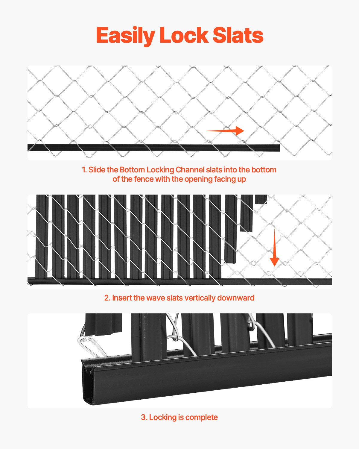 Bottom Locking Privacy Slats, Double-Wall Vertical Bottom-Locking