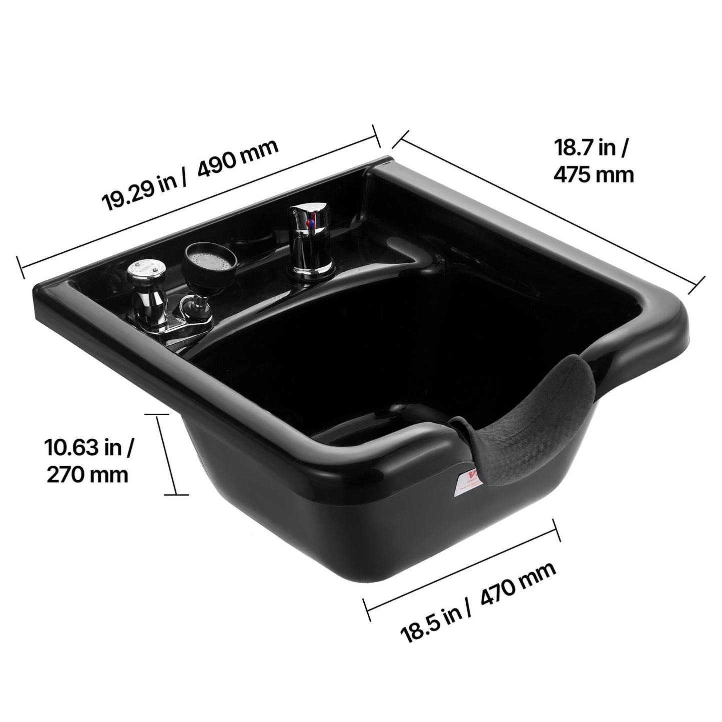Shampoo Bowl, ABS Plastic Shampoo Sink for Salons and Home, Easy to