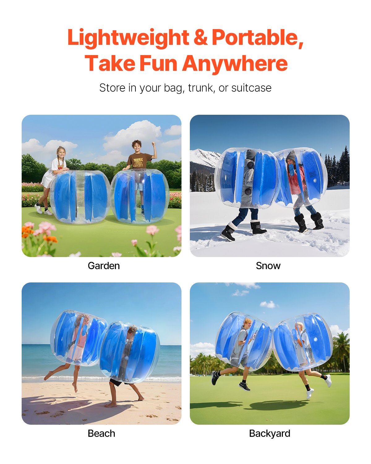 Inflatable Bumper Balls 1-Pack, 4FT/1.2M Body Sumo Zorb Ball, Durable
