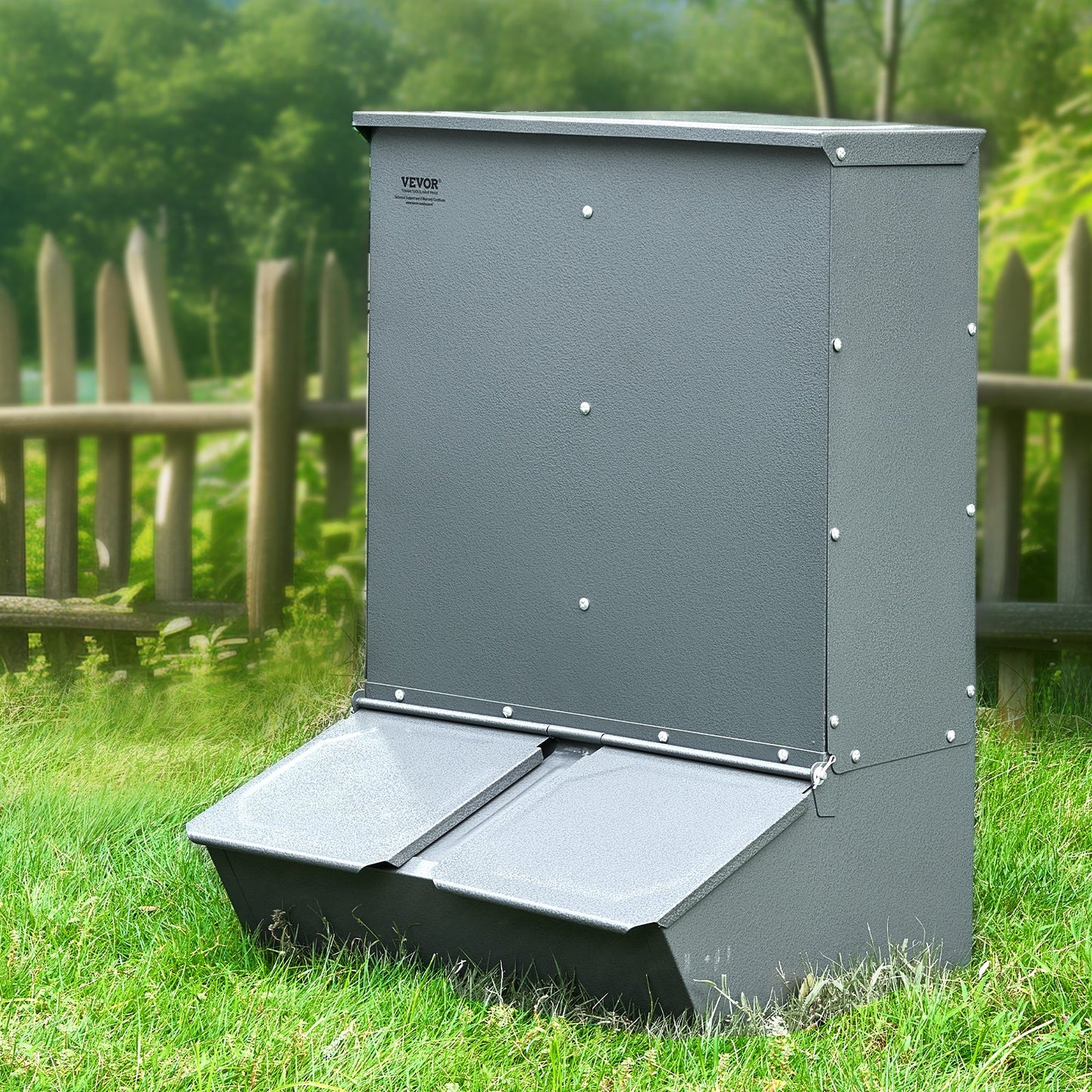 Hog Feeder, 3.7 Bushel Capacity, Double Door Pig Feeder, Heavy Duty