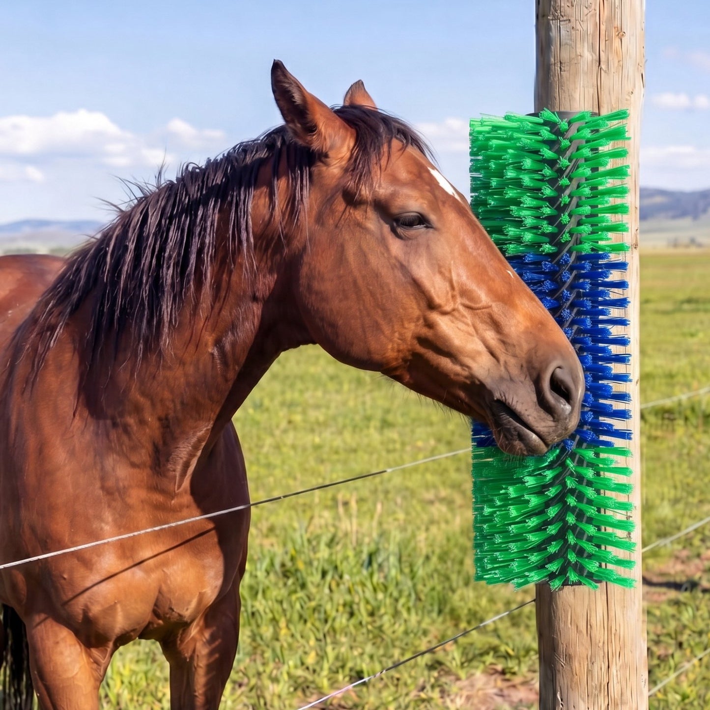 Livestock Scratching Brush, 1PC Goat Scratcher Brush Post with 4