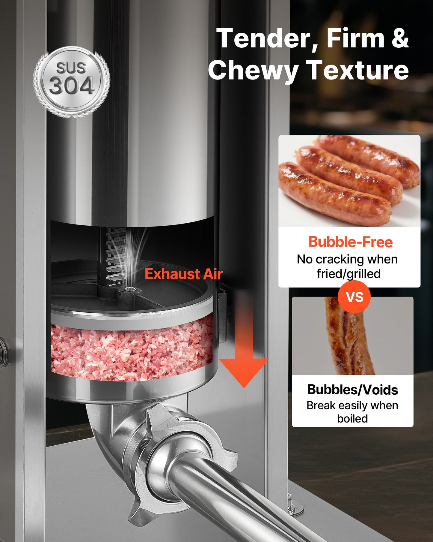 Manual Sausage Stuffer, 11 LBS / 5 L Vertical Meat Stuffer, Dual-Speed
