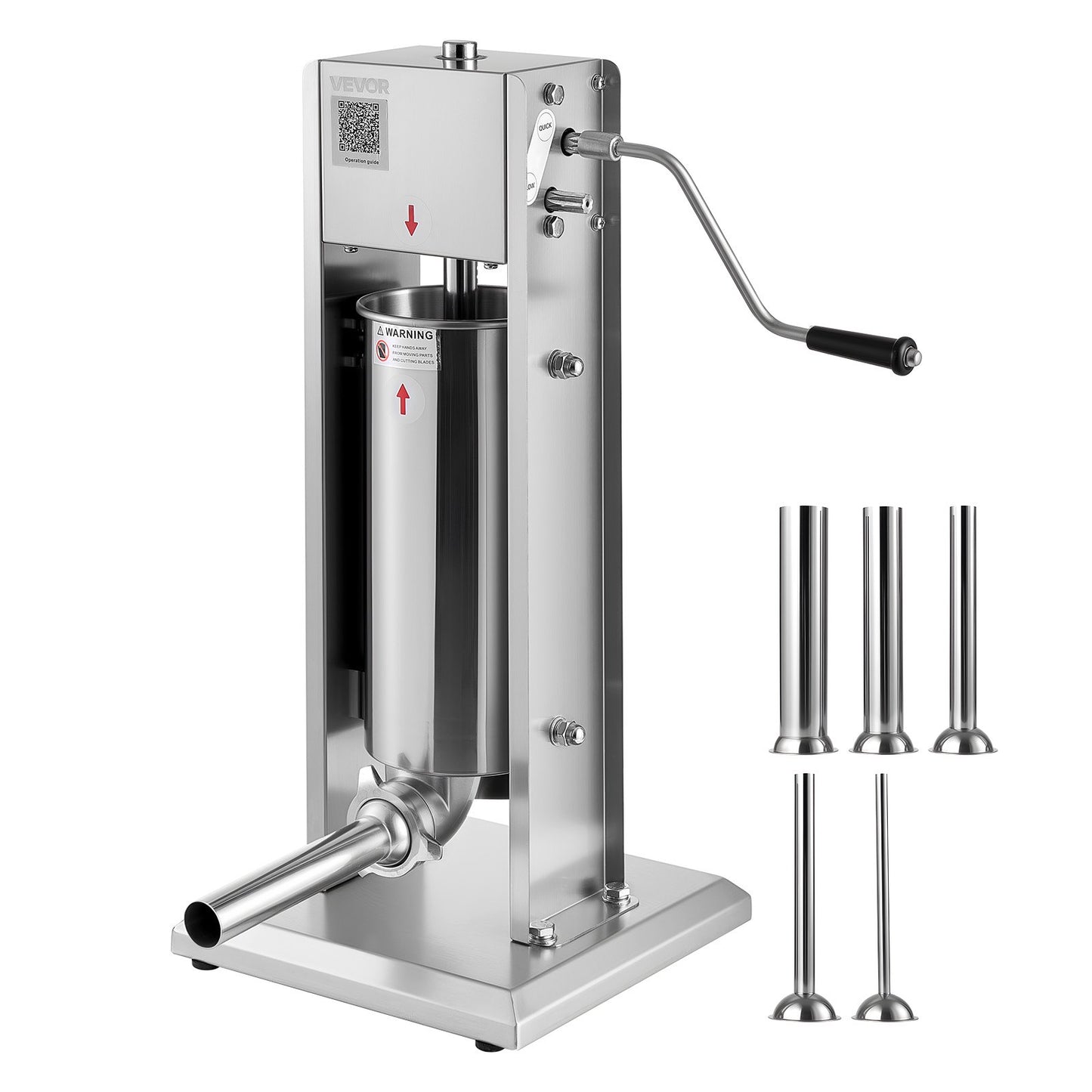 Manual Sausage Stuffer, 11 LBS / 5 L Vertical Meat Stuffer, Dual-Speed