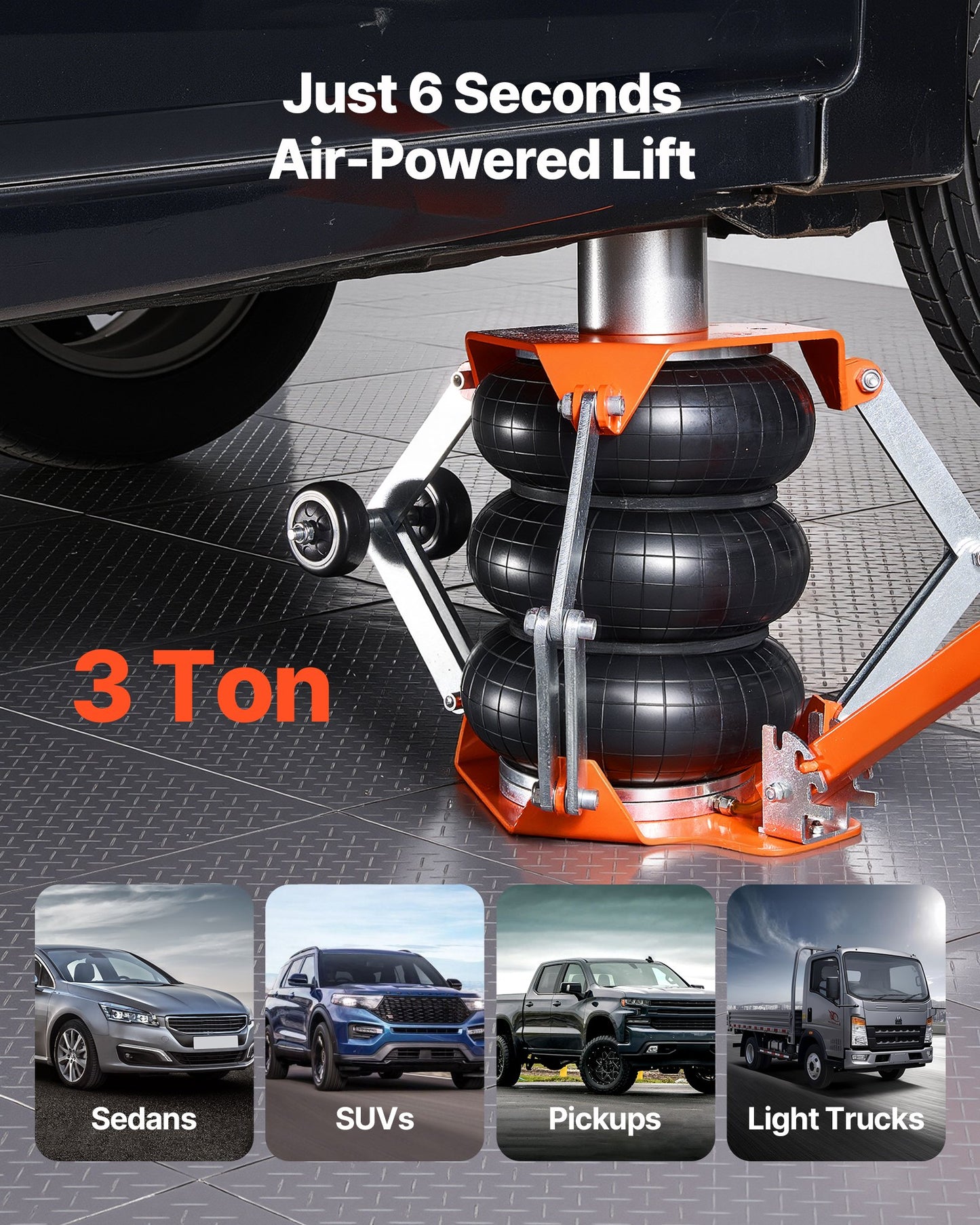Air Jack, 3 Ton Triple Bag Air Jack, Airbag with Support Rod, Lift Up