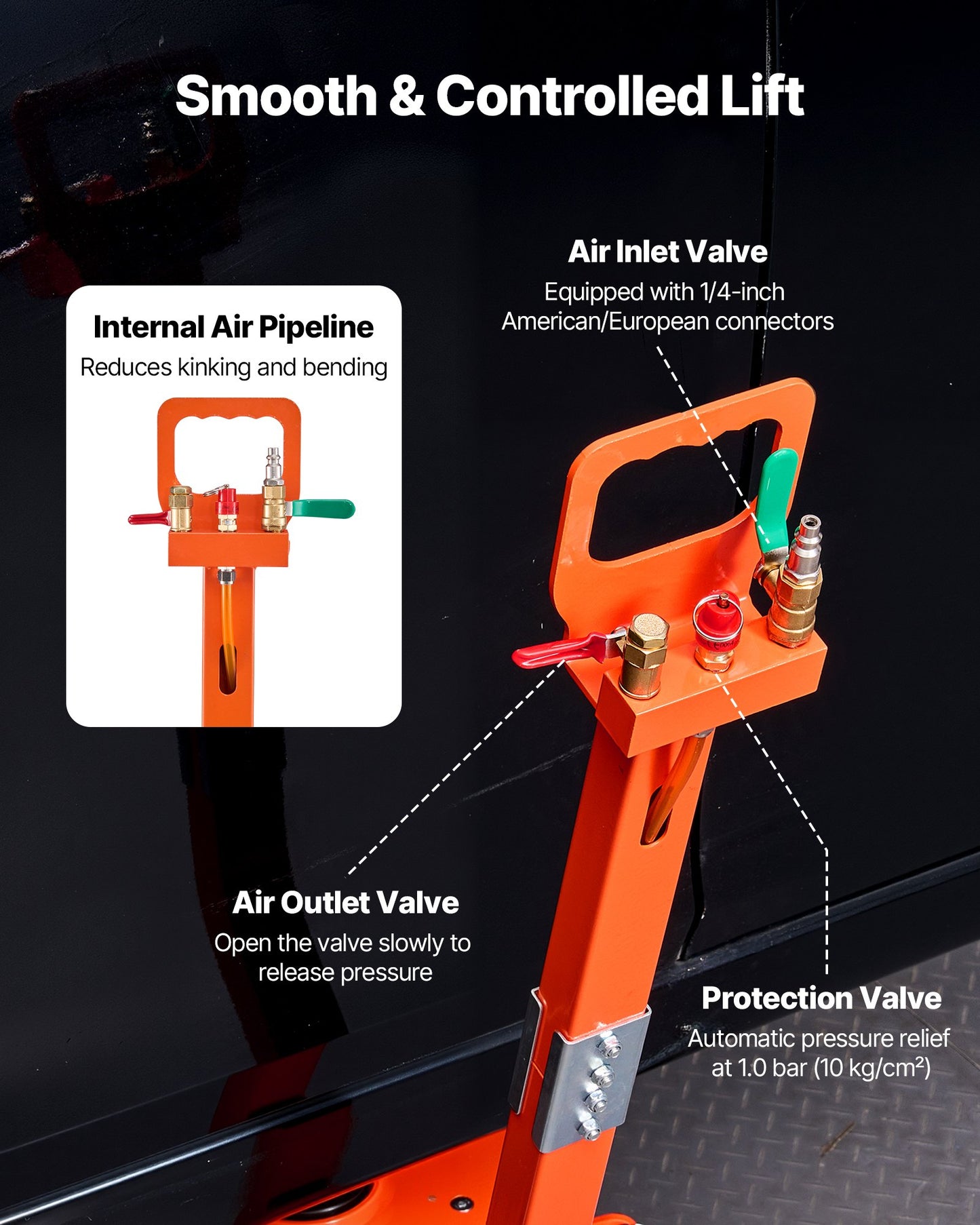 Air Jack, 3 Ton Triple Bag Air Jack, Airbag with Support Rod, Lift Up