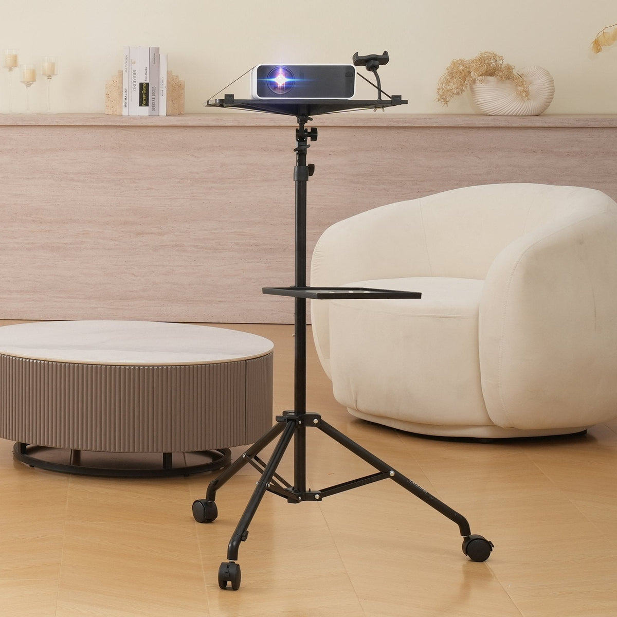 VEVOR Projector Stand with Wheels, Laptop Stand Tripod Adjustable